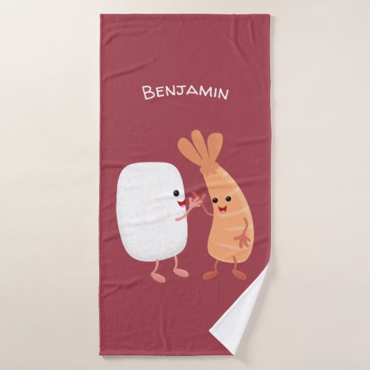 かわいい寿司飯の仲間の漫画 バスタオルセット (バスタオル)