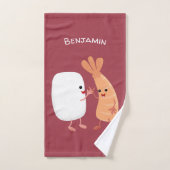 かわいい寿司飯の仲間の漫画 バスタオルセット (ハンドタオル)