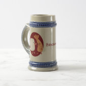 かわいい寿司飯の仲間の漫画 ビールジョッキ (正面左)