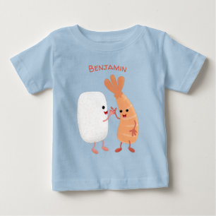 かわいい寿司飯の仲間の漫画 ベビーTシャツ
