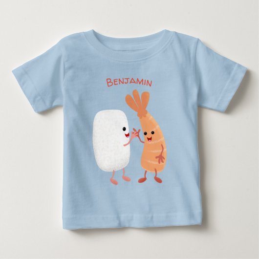 かわいい寿司飯の仲間の漫画 ベビーTシャツ (正面)