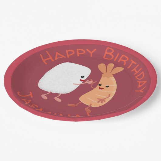 かわいい寿司飯の仲間の漫画 ペーパープレート (アングル)