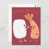 かわいい寿司飯の仲間の漫画 ポストカード (正面/裏面)