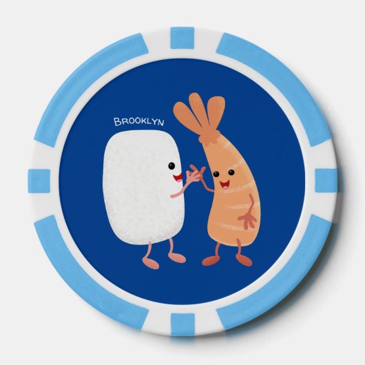 かわいい寿司飯の仲間の漫画 ポーカーチップ (正面)