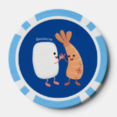 かわいい寿司飯の仲間の漫画 ポーカーチップ (裏面)