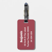 かわいい寿司飯の仲間の漫画 ラゲッジタグ (裏面縦)