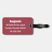 かわいい寿司飯の仲間の漫画 ラゲッジタグ (裏面横)