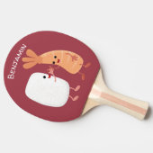 かわいい寿司飯の仲間の漫画 卓球ラケット (横)