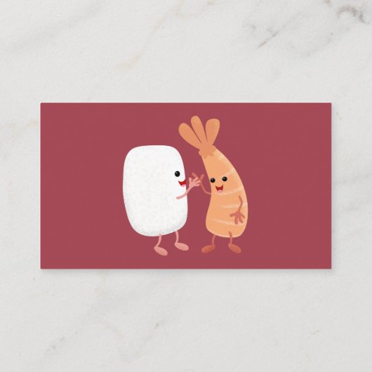 かわいい寿司飯の仲間の漫画 名刺 (裏面)