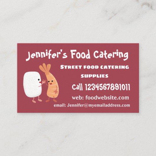 かわいい寿司飯の仲間の漫画 名刺 (正面)