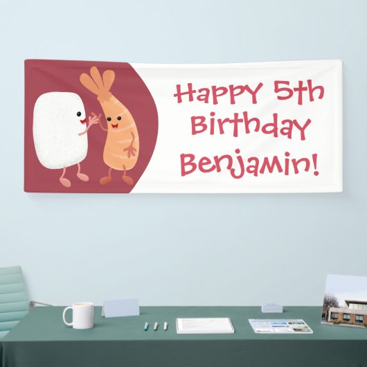 かわいい寿司飯の仲間の漫画 横断幕 (トレードショー)