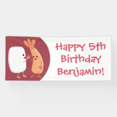 かわいい寿司飯の仲間の漫画 横断幕 (横)