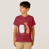 かわいい寿司飯の仲間の漫画 Tシャツ (正面フル)