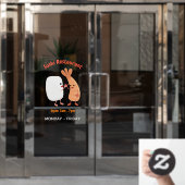 かわいい寿司飯エビの友人の漫画のウィンドウにしがみつく ウィンドウサイン (オフィスドア)