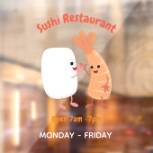 かわいい寿司飯エビの友人の漫画のウィンドウにしがみつく ウィンドウサイン (シート2)