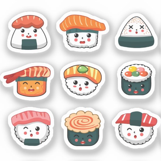 かわいい寿司 シール (正面)
