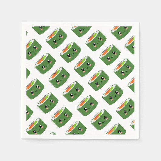 かわいい寿司 スタンダードカクテルナプキン (正面)