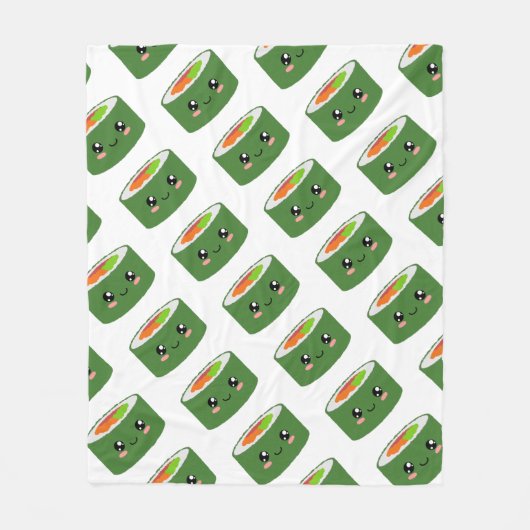 かわいい寿司 フリースブランケット (正面)
