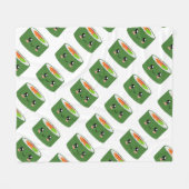 かわいい寿司 フリースブランケット (正面(横))