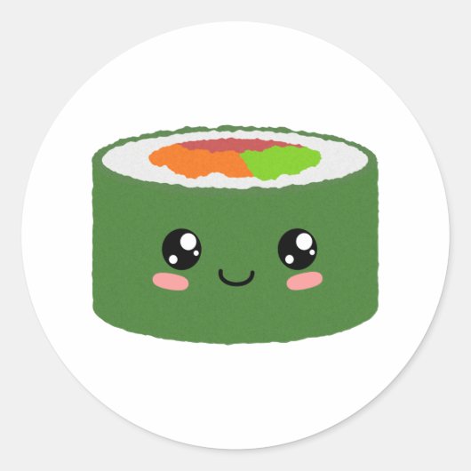 かわいい寿司 ラウンドシール (正面)