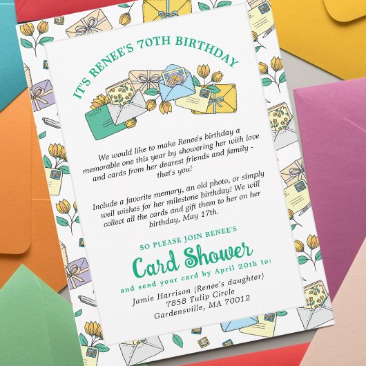 かわいい封筒 カード シャワーメール 誕生日