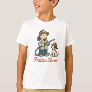 かわいい将来の消防士のシャツ Tシャツ