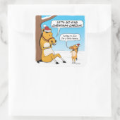 かわいい小おもしろいさな馬のクリスマス スクエアシール (バッグ)