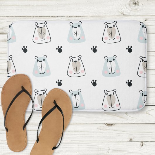 かわいい小おもしろい熊の子供バスルーム バスマット