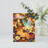 かわいい小お洒落妖精が眠っ空白のて ポストカード (スタンド正面)