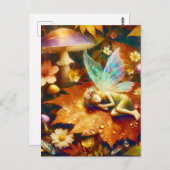 かわいい小お洒落妖精が眠っ空白のて ポストカード (正面/裏面)