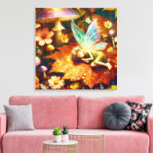 かわいい小お洒落妖精が眠る キャンバスプリント (インサイチュ (リビング))