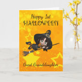 かわいい小さいのひ孫娘第1ハロウィン カード (黄色い花)