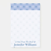 かわいい小さないかり柄|名前の追加 ポストイット (正面)