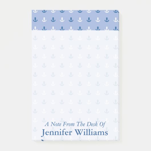 かわいい小さないかり柄|名前の追加 ポストイット (正面)