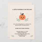 かわいい小さなかぼちゃが葉と一緒にお届けします 招待状 (正面/裏面)