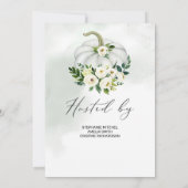 かわいい小さなかぼちゃのグリーン ブォホ ベイビーシャワー 招待状 (裏面)