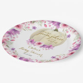 かわいい小さなかぼちゃのフローラ赤ちゃんシャワー ペーパープレート (アングル)