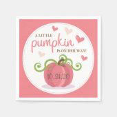 かわいい小さなかぼちゃの女の子ベビーシャワー スタンダードカクテルナプキン (正面)