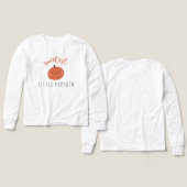 かわいい小さなかぼちゃの女の子長袖Tシャツ (デザイン 正面＆背面)