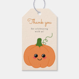 かわいい小さなかぼちゃの秋赤ちゃんシャワーありがとう ギフトタグ