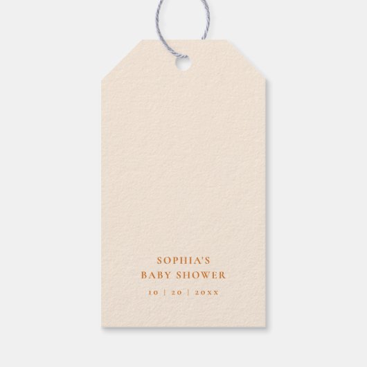 かわいい小さなかぼちゃの秋赤ちゃんシャワーありがとう ギフトタグ (裏面)