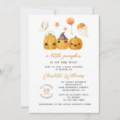 かわいい小さなかぼちゃの途中の赤ちゃんシャワー 招待状 (正面)