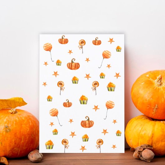 かわいい小さなかぼちゃの途中の赤ちゃんシャワー 招待状