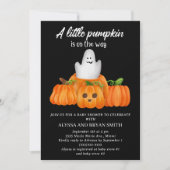 かわいい小さなかぼちゃの途中の赤ちゃんシャワー 招待状 (正面)