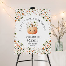 かわいい小さなかぼちゃオンザウェイ秋赤ちゃんシャワー