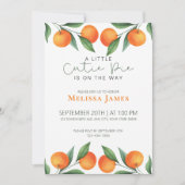 かわいい小さなかわいこちゃんは方法柑橘系の赤ちゃんシャワー 招待状 (正面)