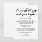 かわいい小さなこと大きな愛小さな結婚式にダウンサイズ 案内状 (正面/裏面)