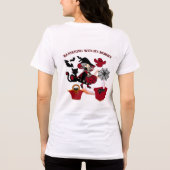 かわいい小さなさまよう魔女モーミーハロウィンファンキー トライブレンドTシャツ (裏面)