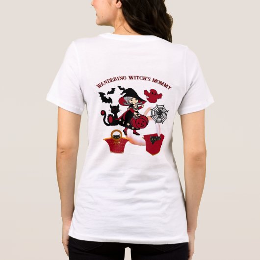 かわいい小さなさまよう魔女モーミーハロウィンファンキー トライブレンドＴシャツ (裏面)