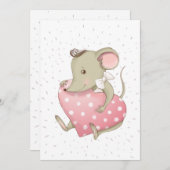 かわいい小さなねずみ サンキューカード (正面/裏面)